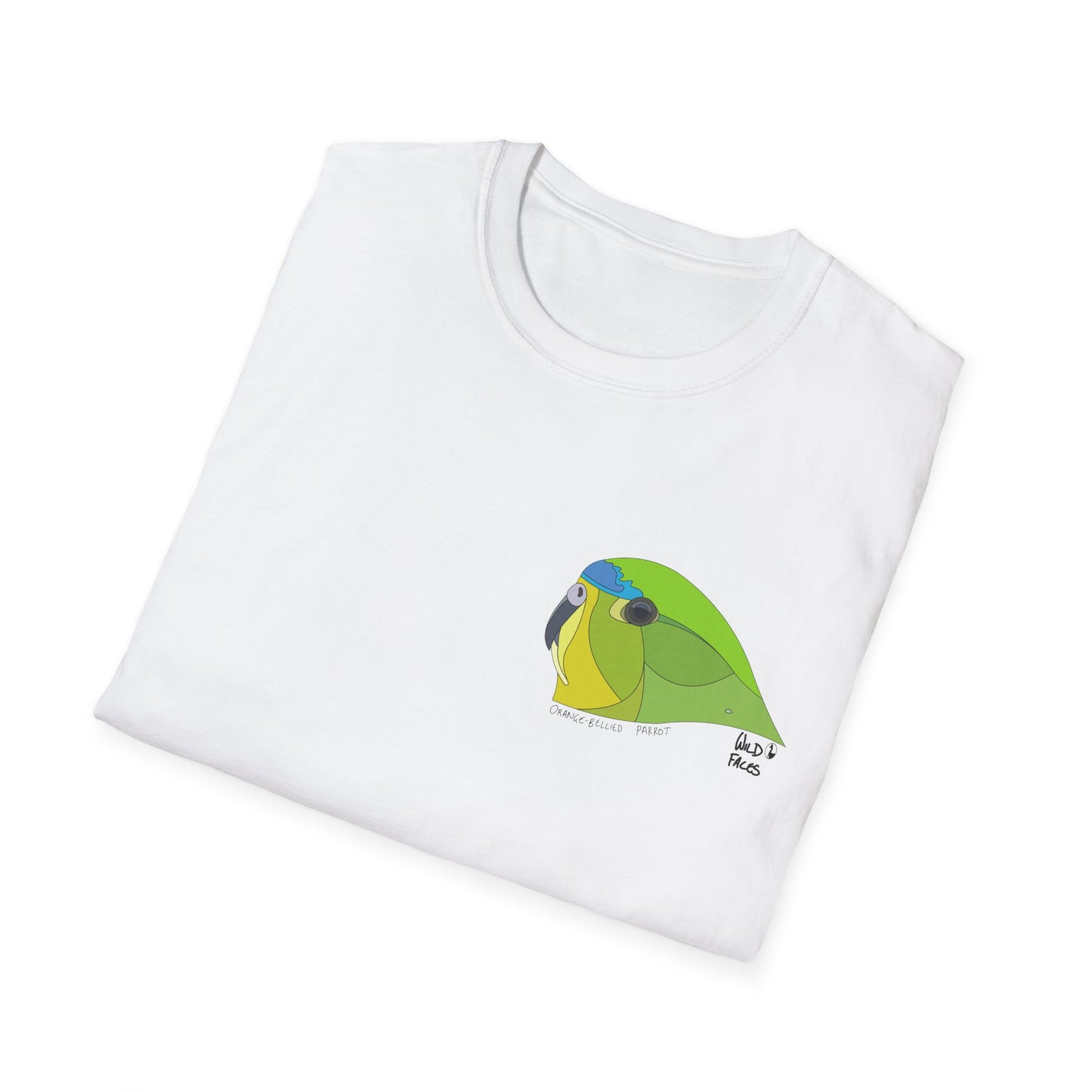 Orange-bellied Parrot - Small design- Unisex Softstyle T-Shirt