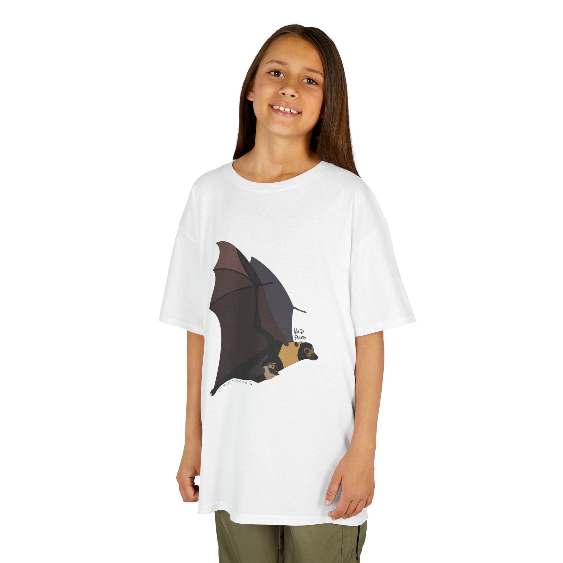 Spectacled Flying Fox (in flight) | Kids Heavy Cotton™ Tee Printify
