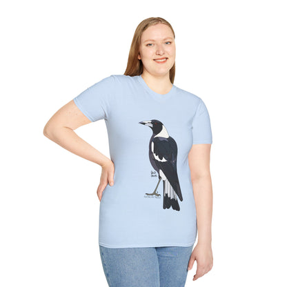 Australian Magpie - Unisex Softstyle T-Shirt Printify