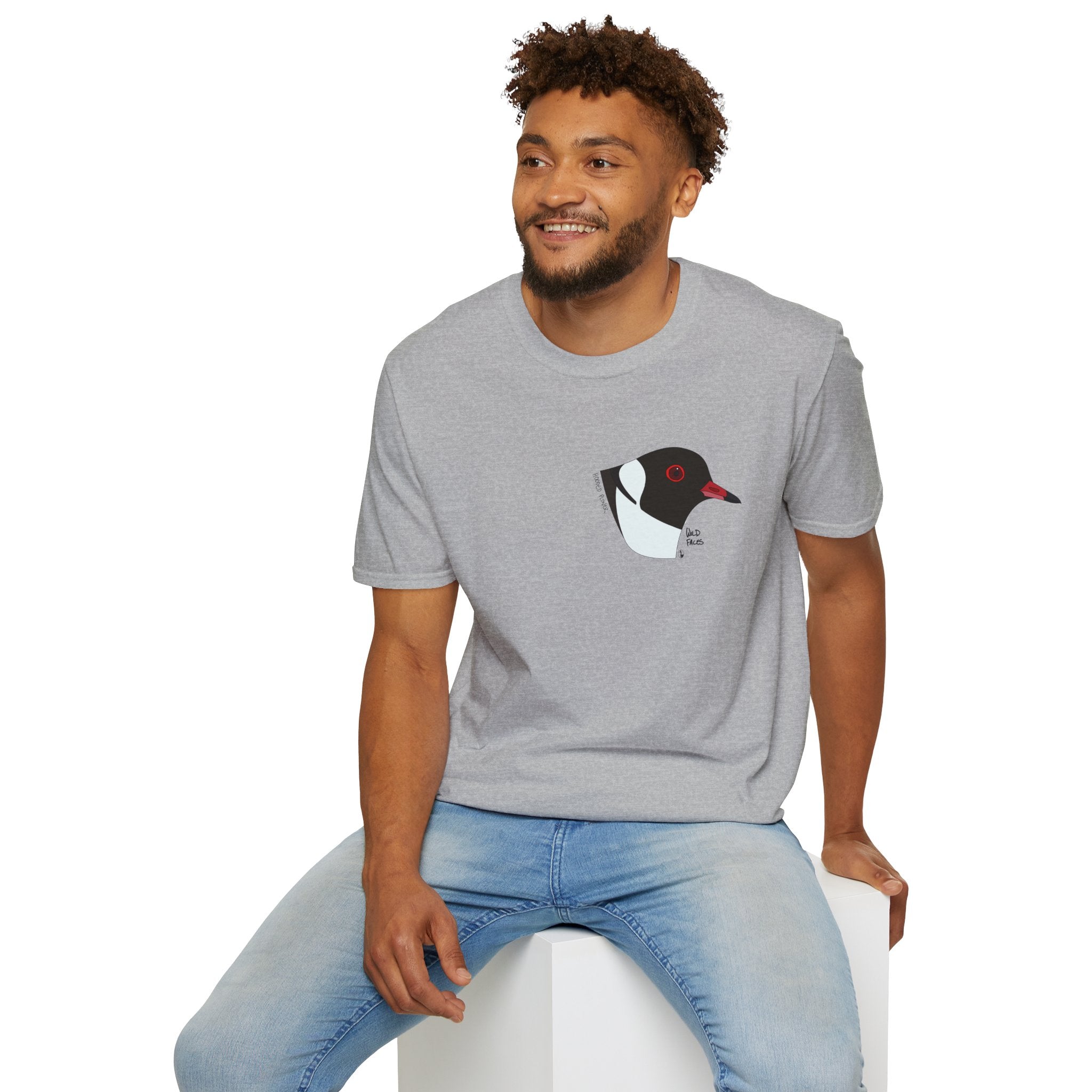 Hooded Plover Head-Small design- Unisex Softstyle T-Shirt Printify