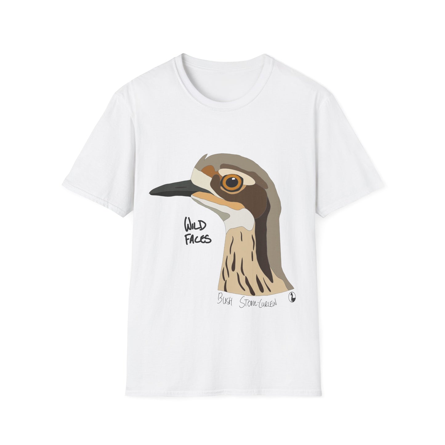 Bush Stone-curlew Head - Unisex Softstyle T-Shirt