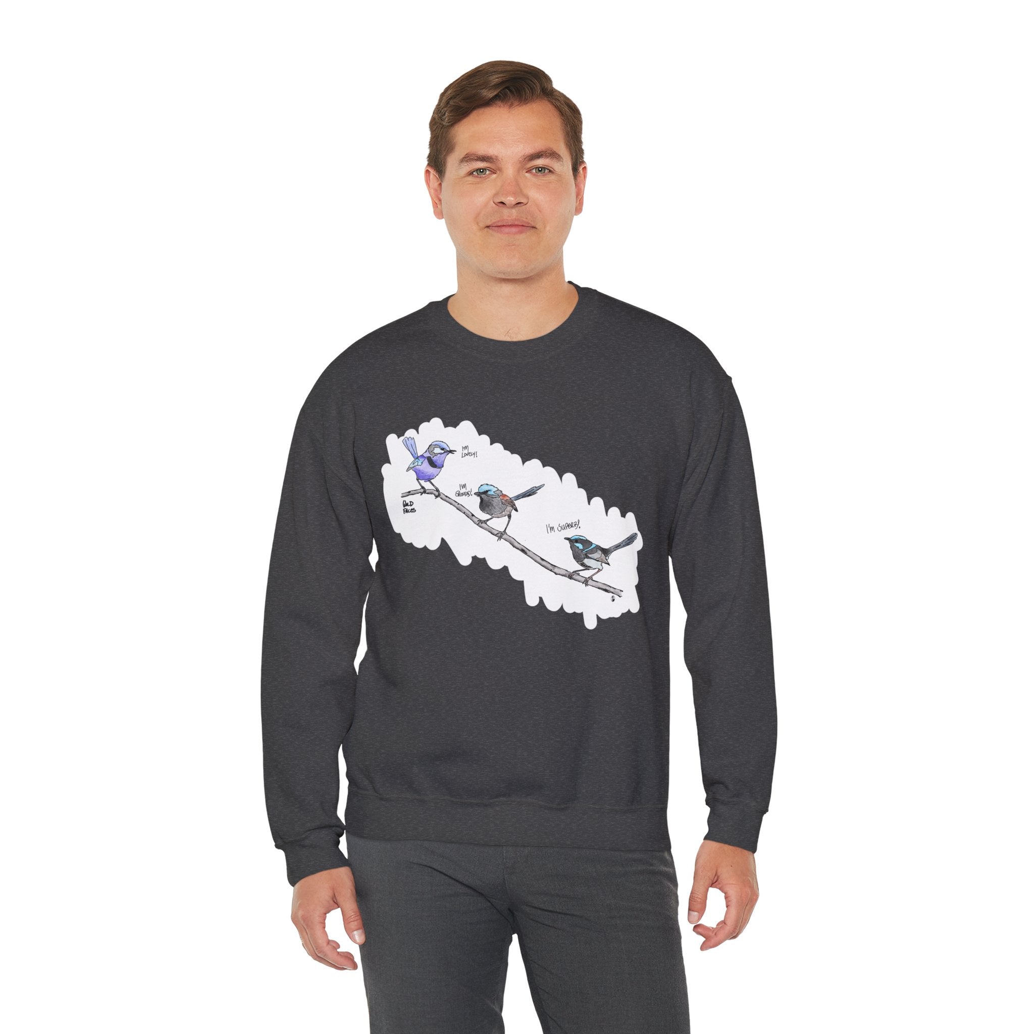 Trio of Fairywrens | Unisex Heavy Blend™ Crewneck Printify