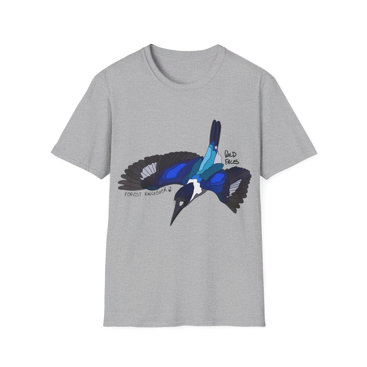 Forest Kingfisher (flying) - Unisex Softstyle T-Shirt