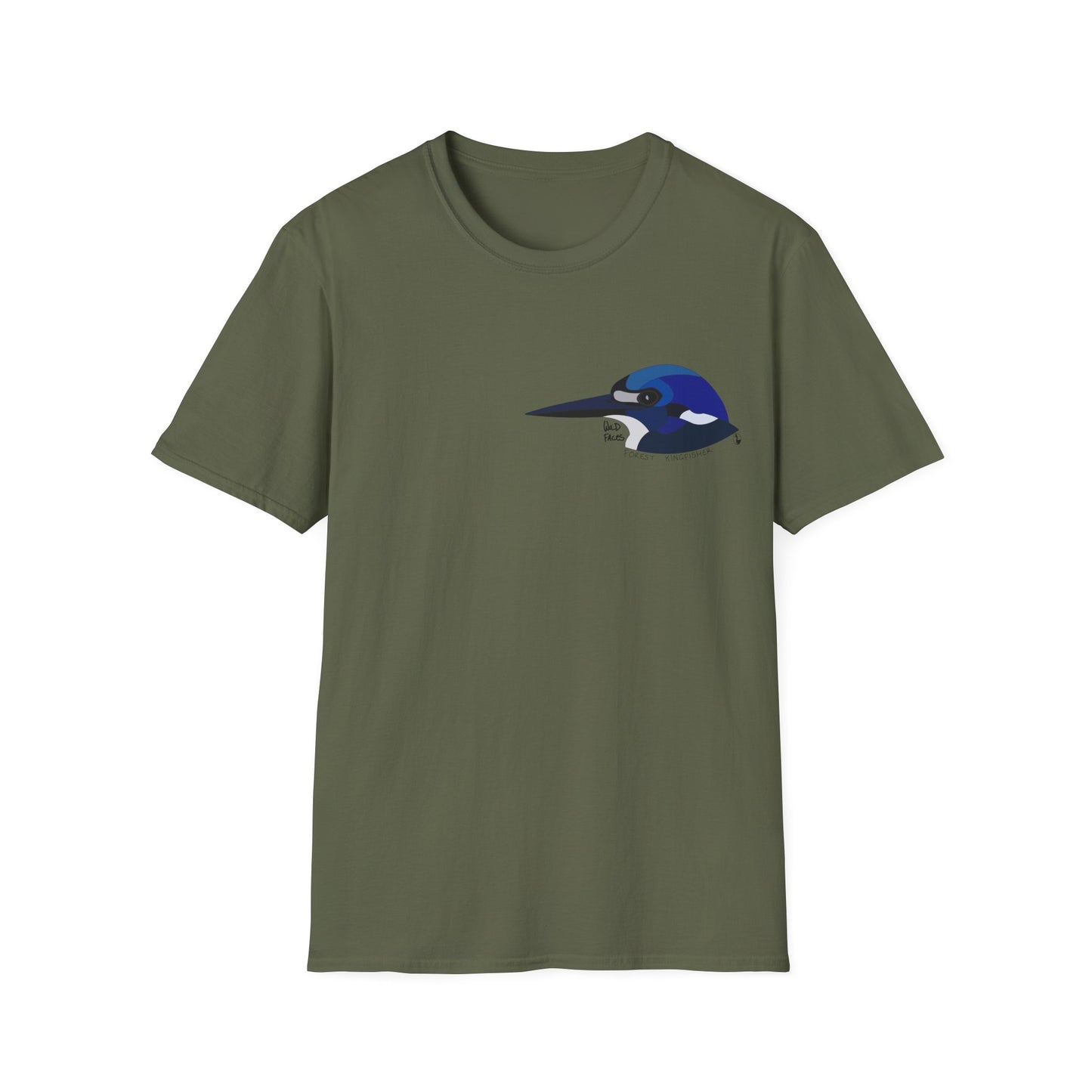 Forest Kingfisher - Small design - Unisex Softstyle T-Shirt Printify