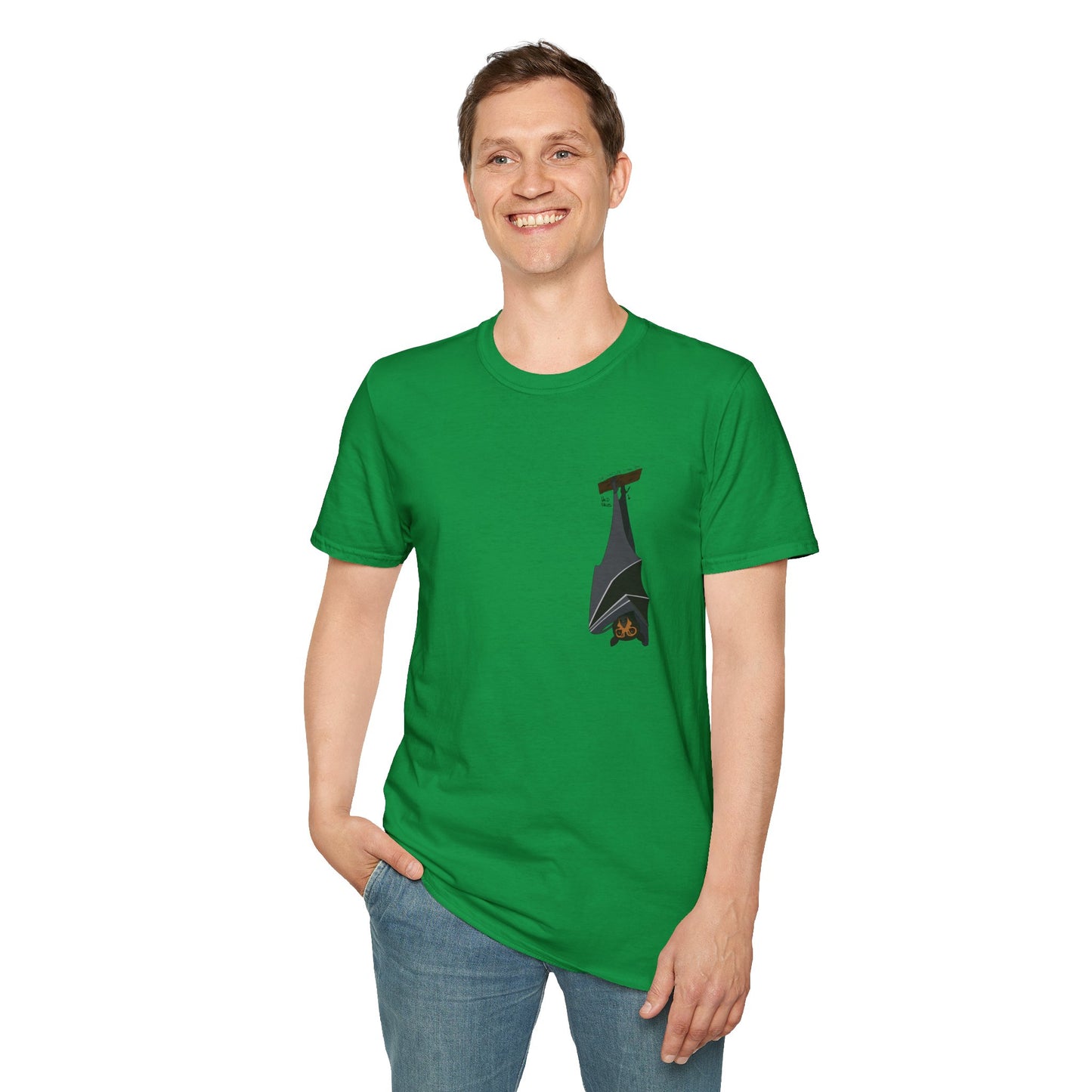 Spectacled Flying Fox - Small design - Unisex Softstyle T-Shirt