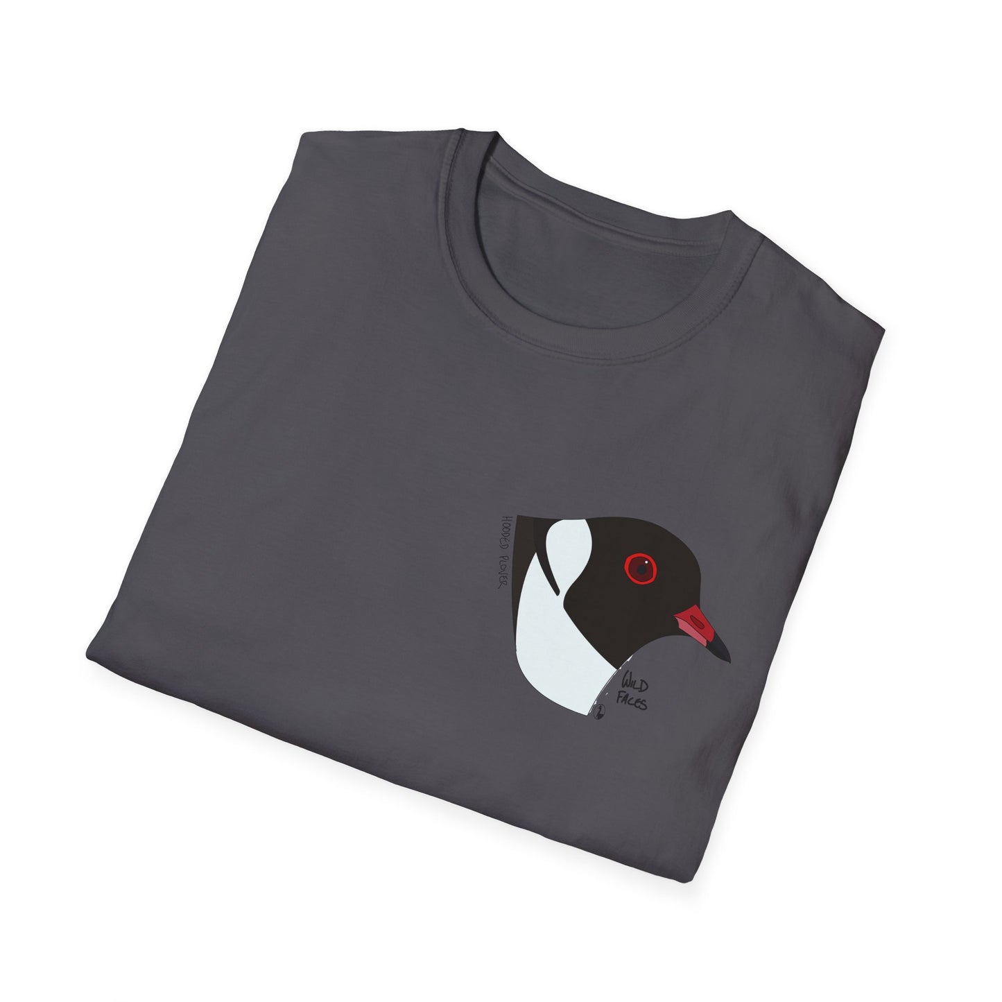 Hooded Plover Head-Small design- Unisex Softstyle T-Shirt