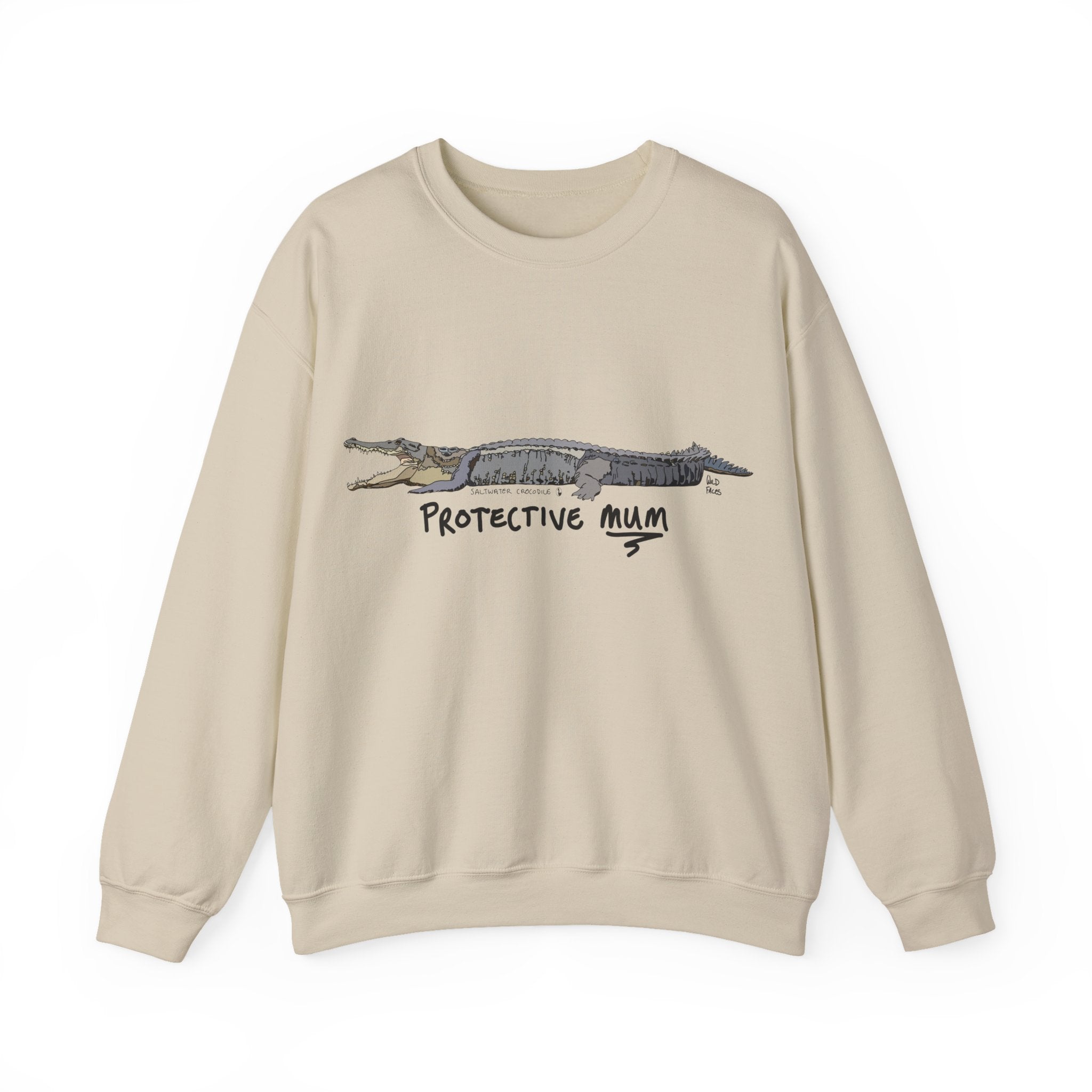 Protective mum - Saltwater Crocodile Sweatshirt | Unisex Heavy Blend™ Crewneck