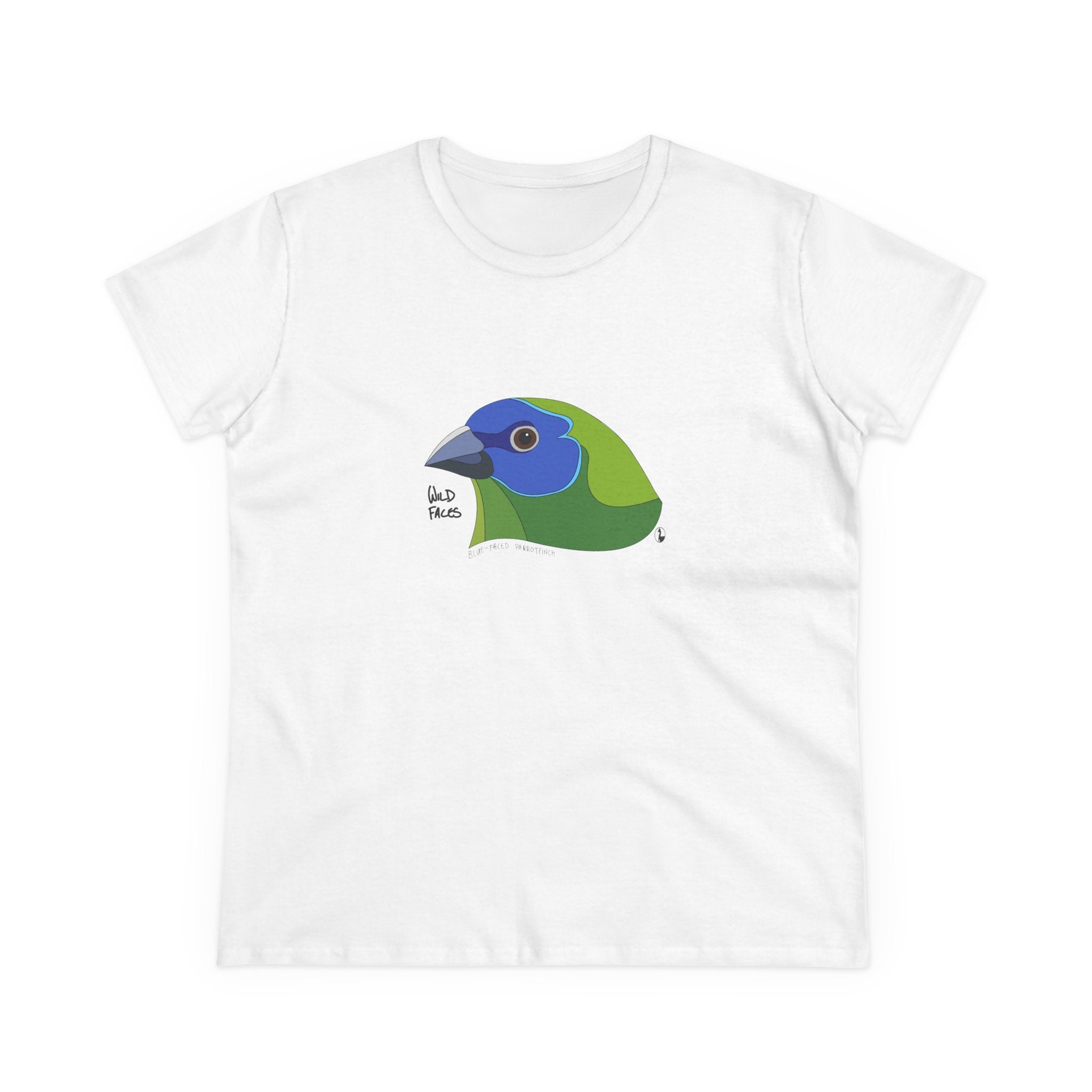 Blue-faced Parrotfinch - Women's Midweight Cotton Tee Printify