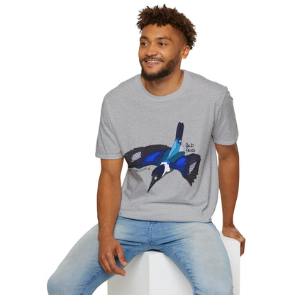 Forest Kingfisher (flying) - Unisex Softstyle T-Shirt