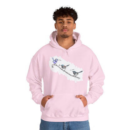 A trio of Fairywrens (spendid, superb and lovely) | Unisex Heavy Blend™ Hooded Sweatshirt