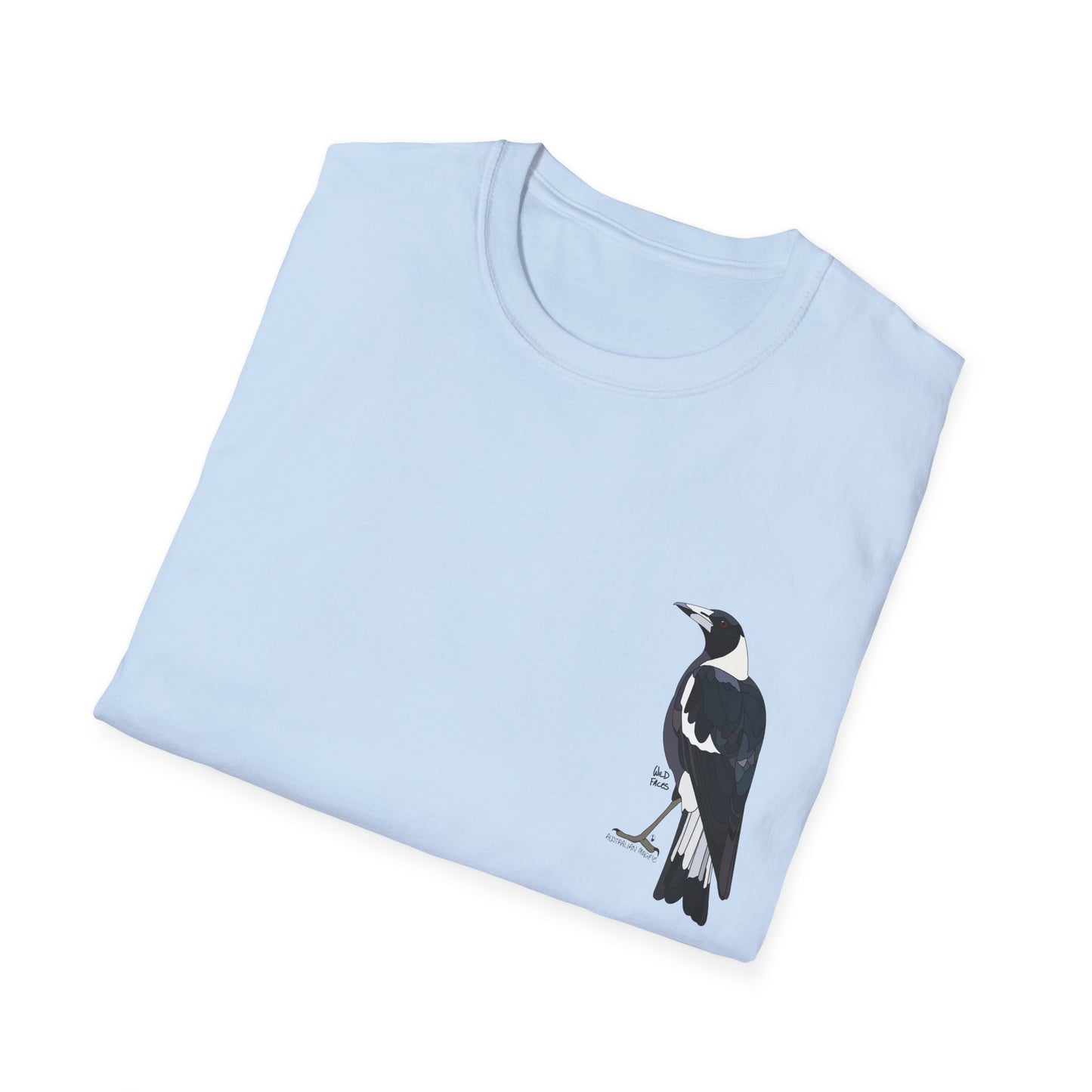 Australian Magpie - Small design - Unisex Softstyle T-Shirt Printify