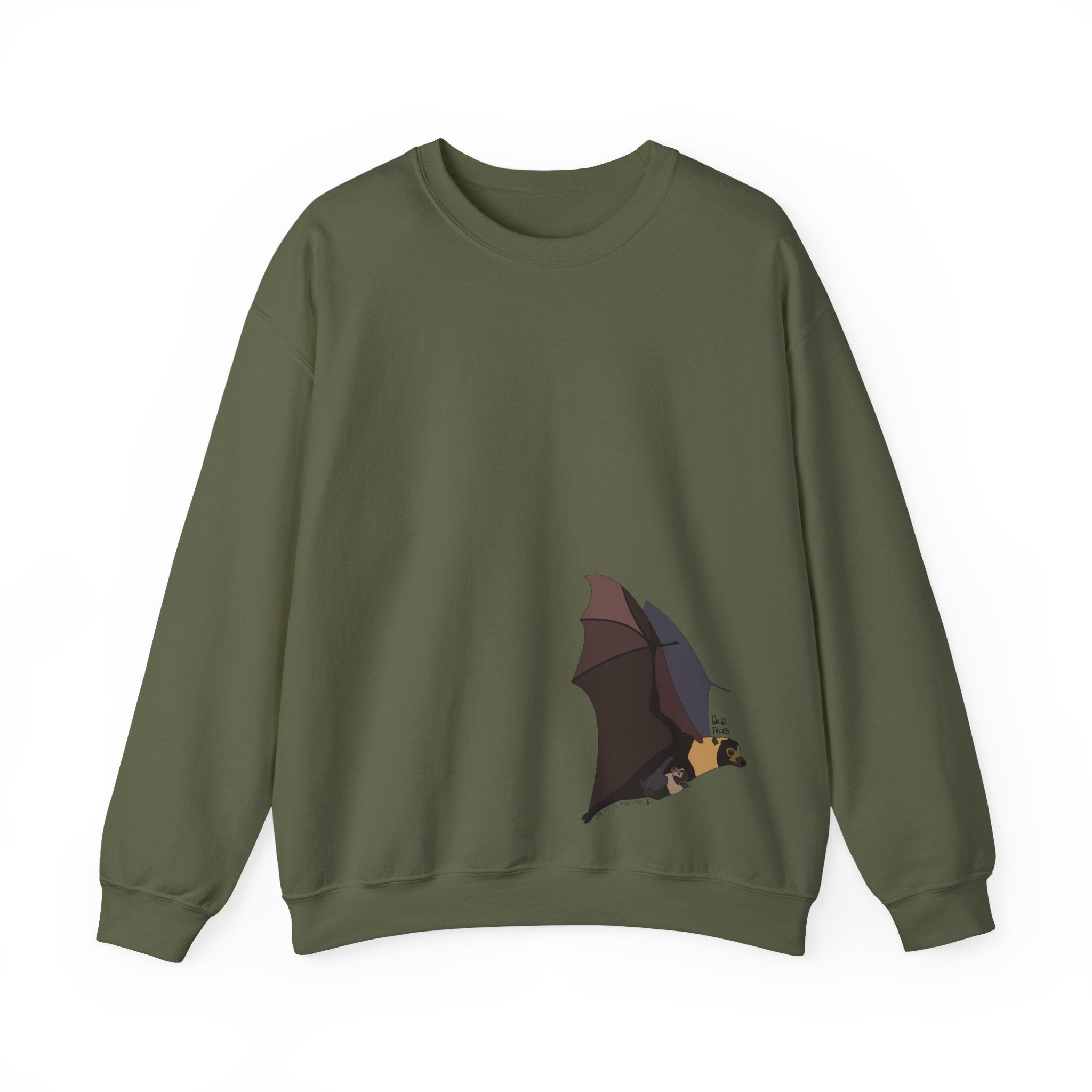 Spectacled Flying Fox (in flight) Sweatshirt | Unisex Heavy Blend™ Crewneck