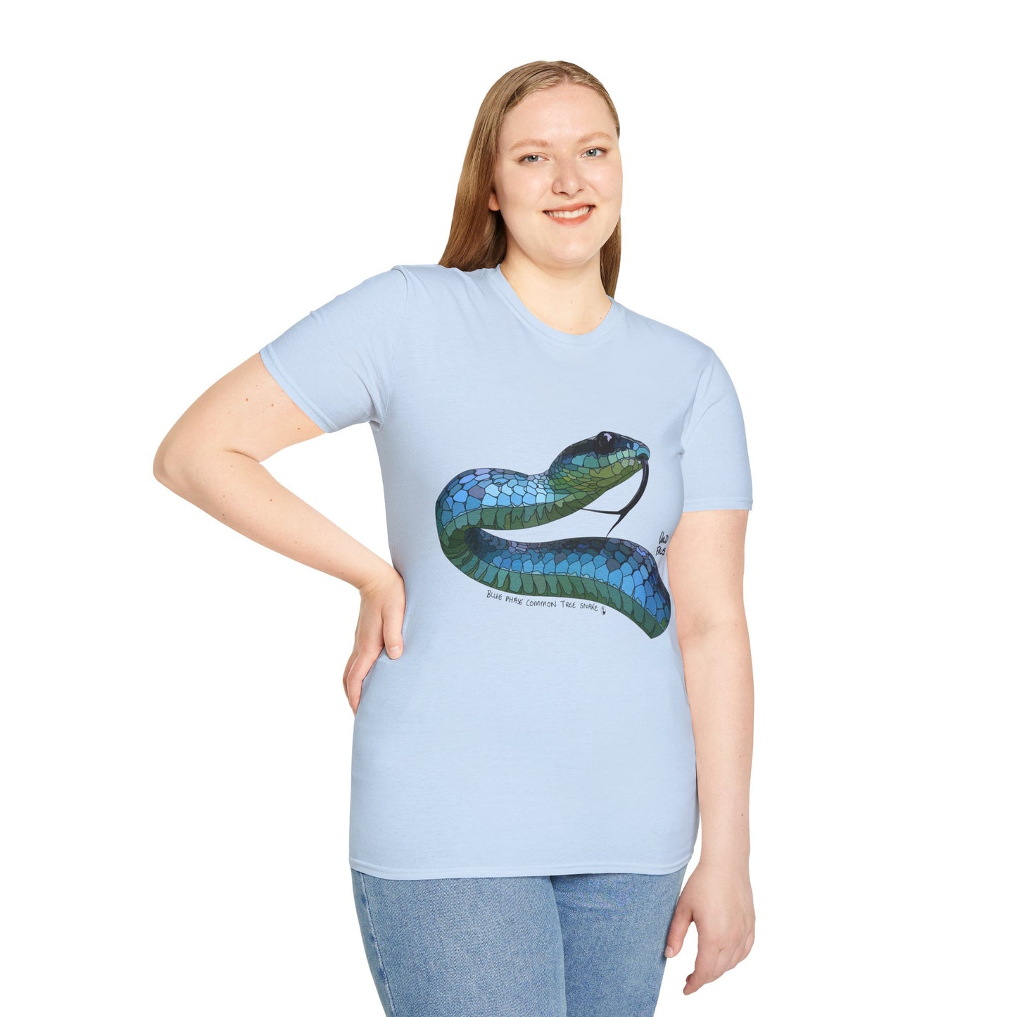 Blue Phase Common Tree-Snake - Unisex Softstyle T-Shirt