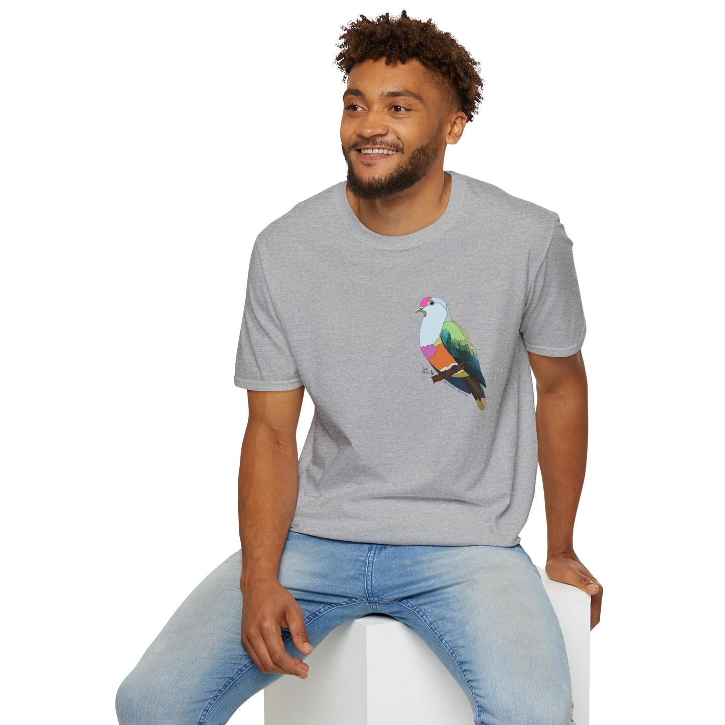 Rose-crowned Fruit Dove - Small design - Unisex Softstyle T-Shirt