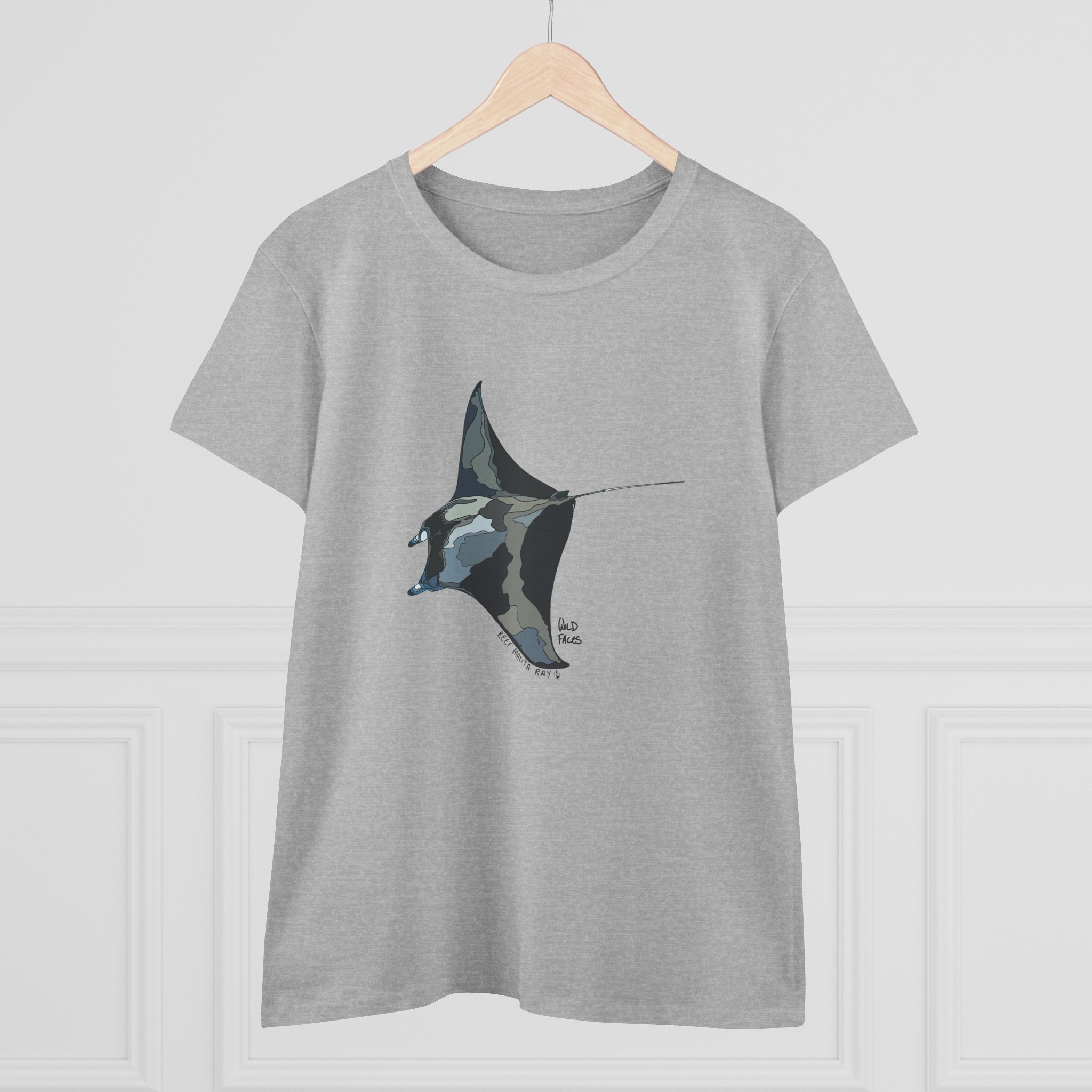 Reef Manta Ray - Women's Midweight Cotton Tee Printify