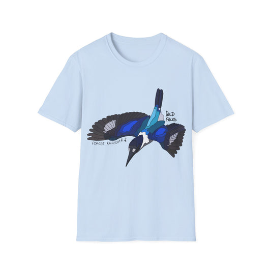 Forest Kingfisher (flying) - Unisex Softstyle T-Shirt