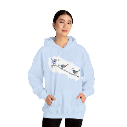 A trio of Fairywrens (spendid, superb and lovely) | Unisex Heavy Blend™ Hooded Sweatshirt