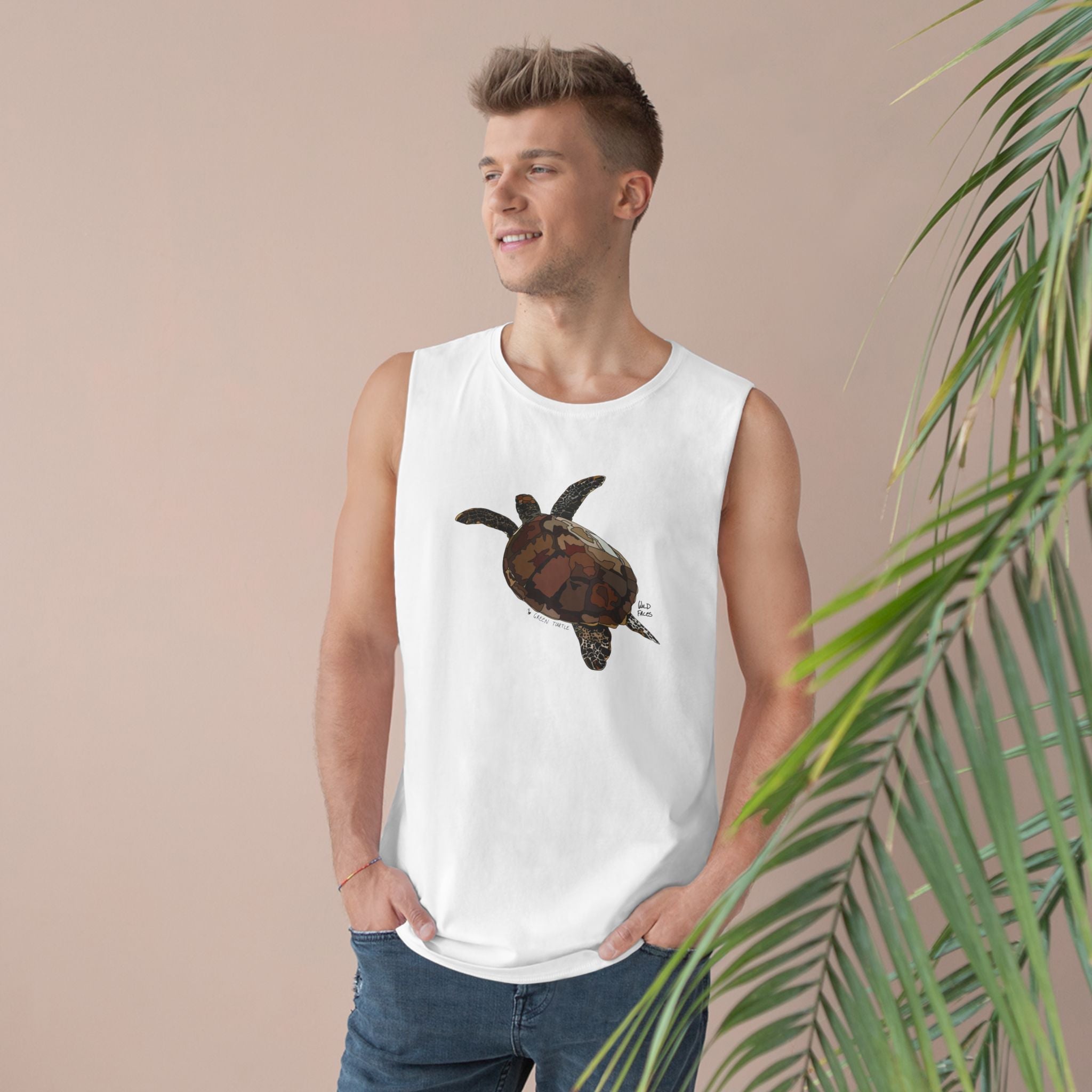 Green Turtle - Unisex Barnard Tank Printify