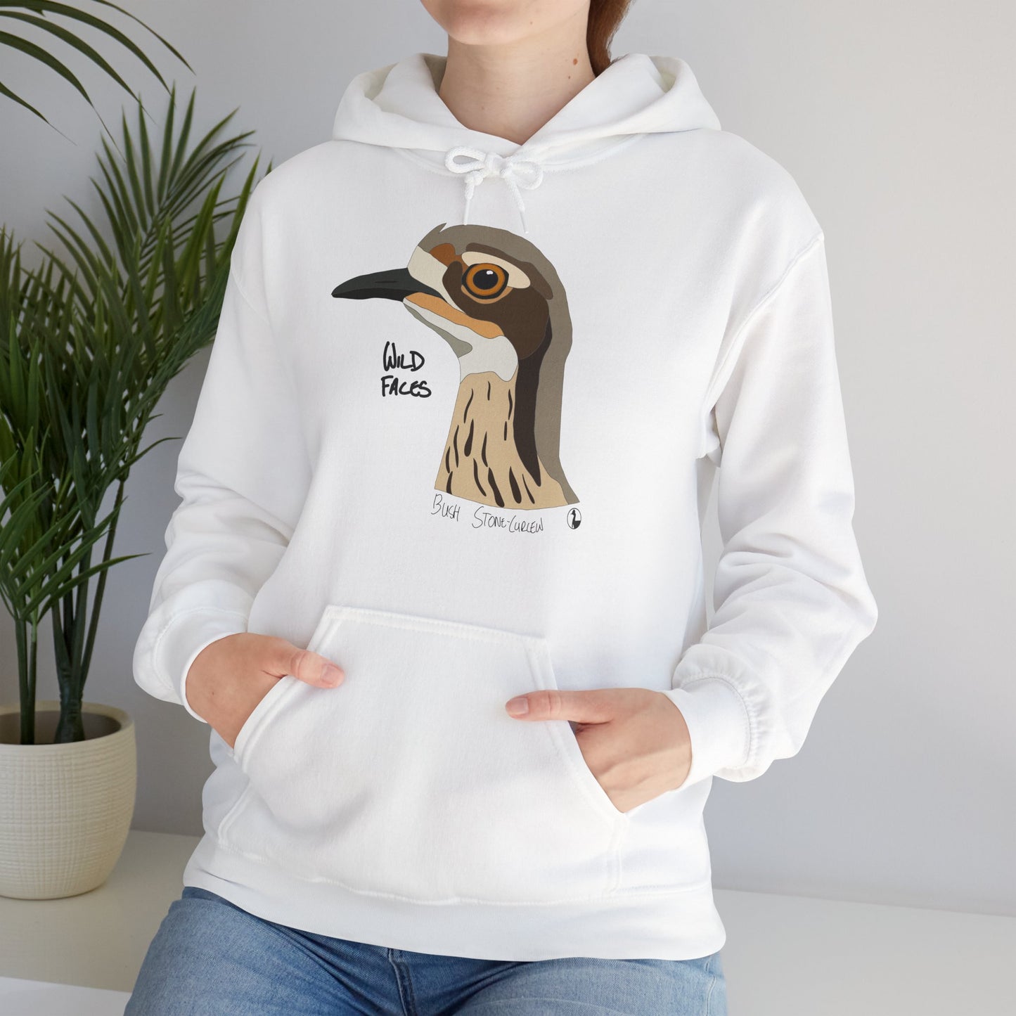 Bush-stone Curlew (head) | Unisex Heavy Blend™ Hooded Sweatshirt