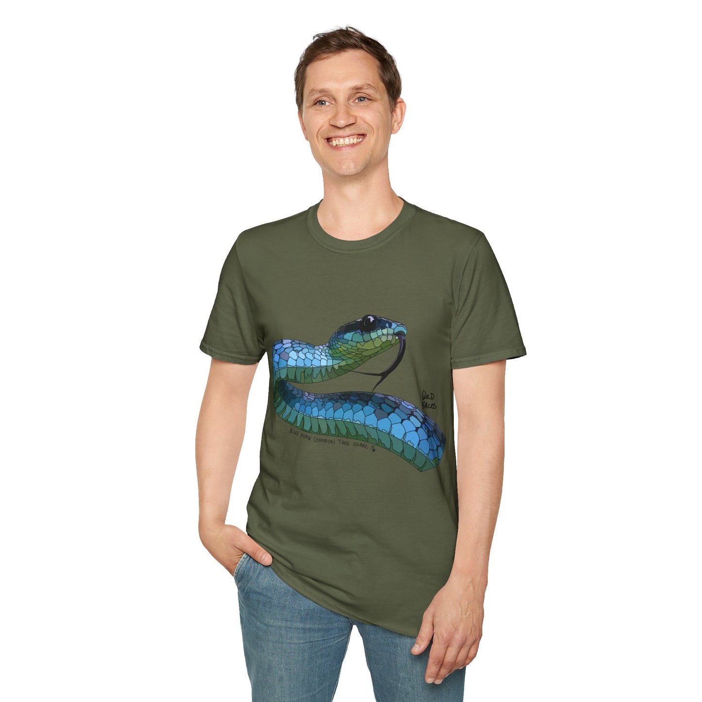 Blue Phase Common Tree-Snake - Unisex Softstyle T-Shirt