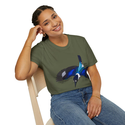 Forest Kingfisher (flying) - Unisex Softstyle T-Shirt