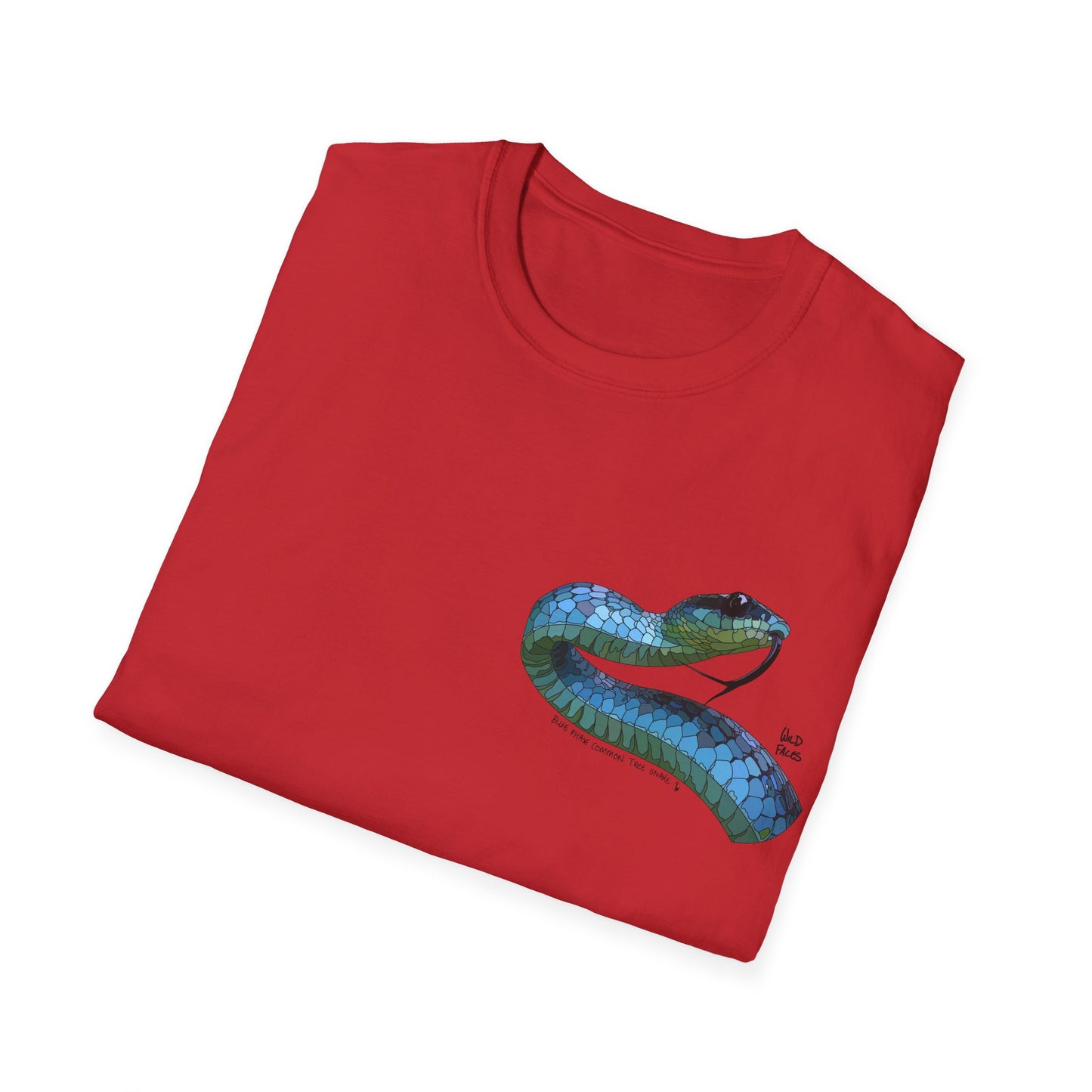 Blue Phase Common Tree-Snake - Small design - Unisex Softstyle T-Shirt