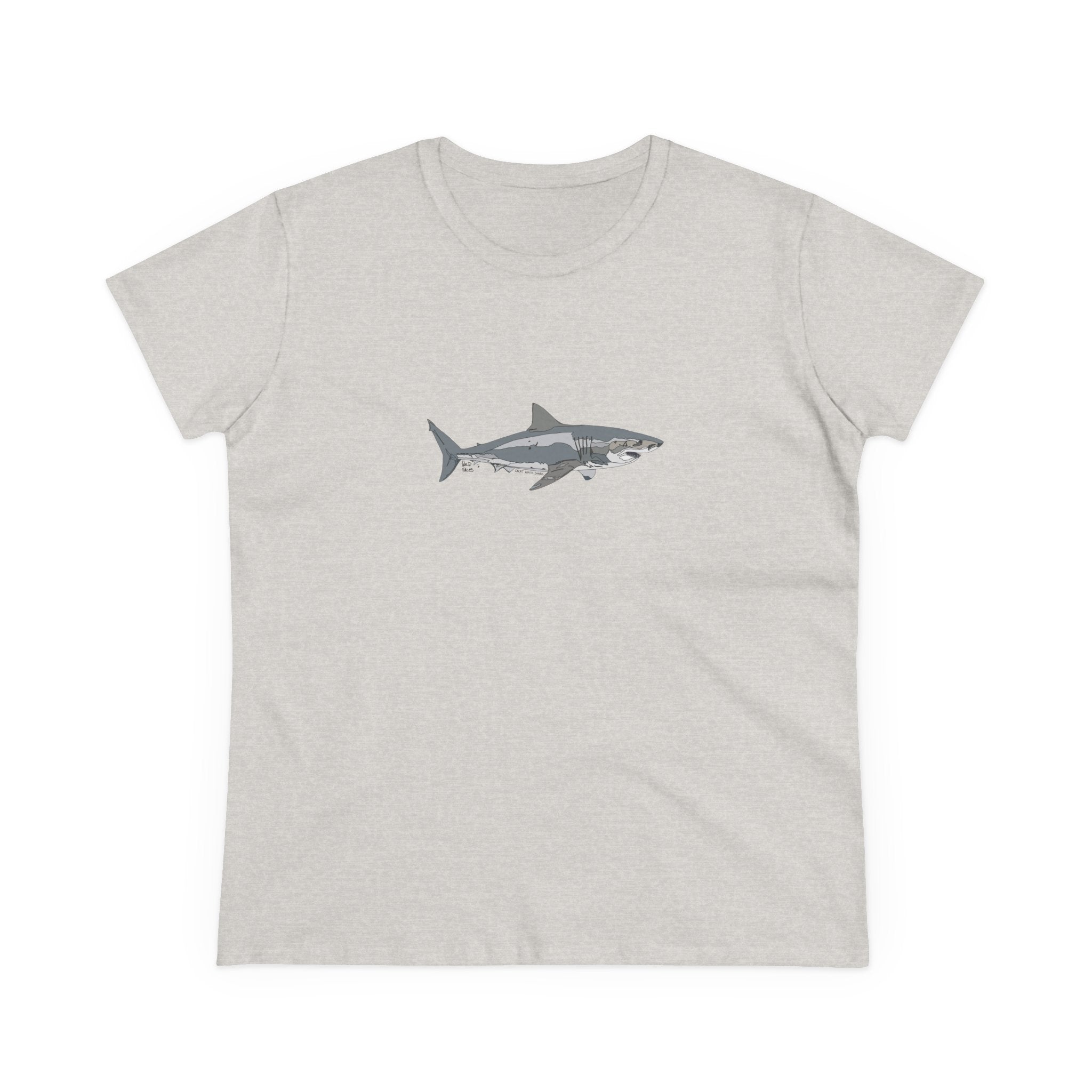 Great White Shark - Women's Midweight Cotton Tee