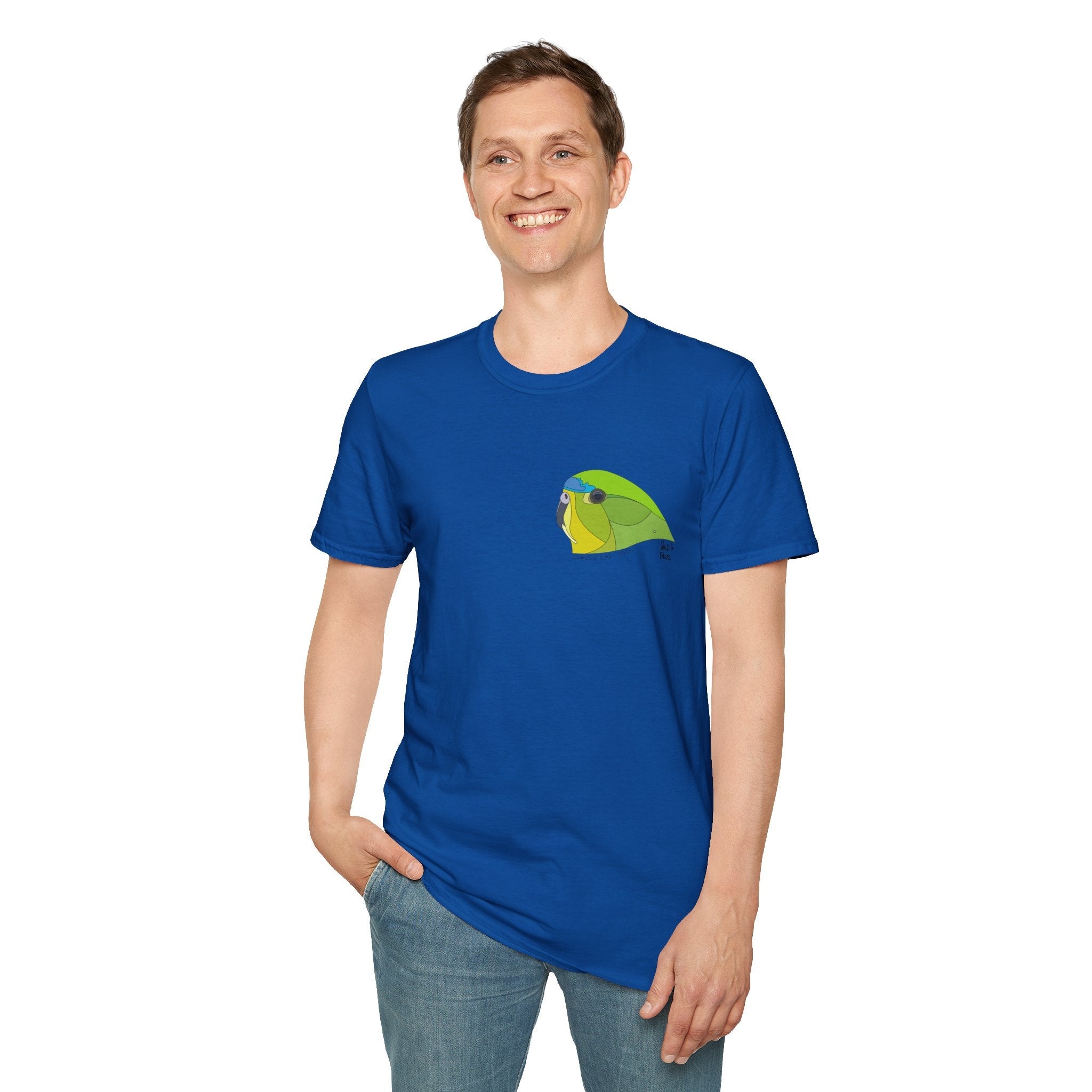 Orange-bellied Parrot - Small design- Unisex Softstyle T-Shirt Printify