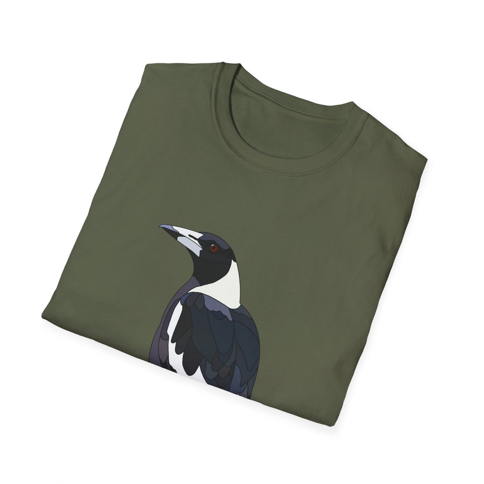 Australian Magpie - Unisex Softstyle T-Shirt Printify