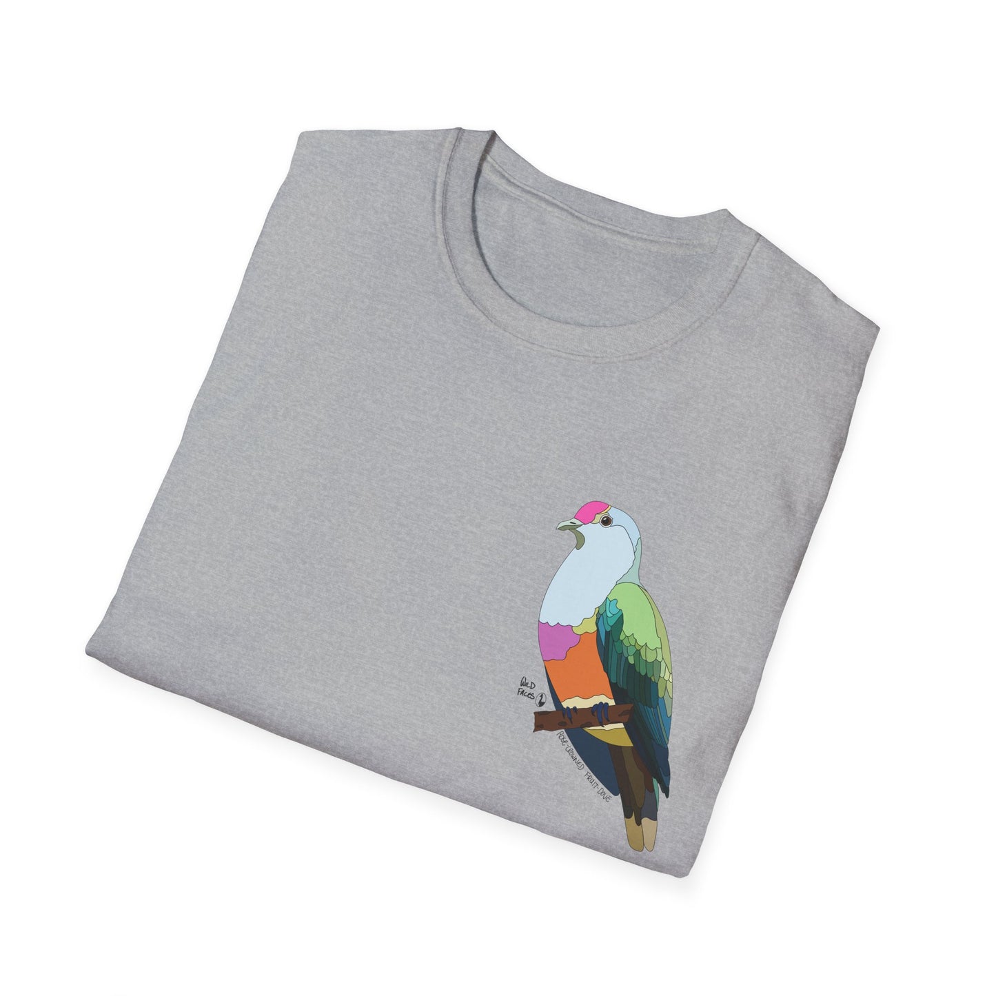 Rose-crowned Fruit Dove - Small design - Unisex Softstyle T-Shirt