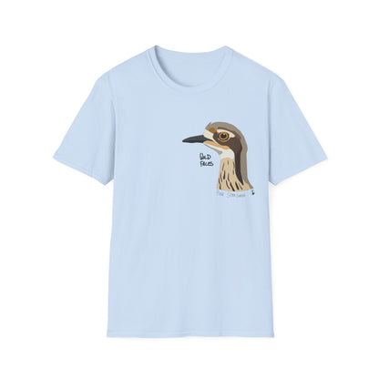 Bush Stone-curlew Head- Small design - Unisex Softstyle T-Shirt