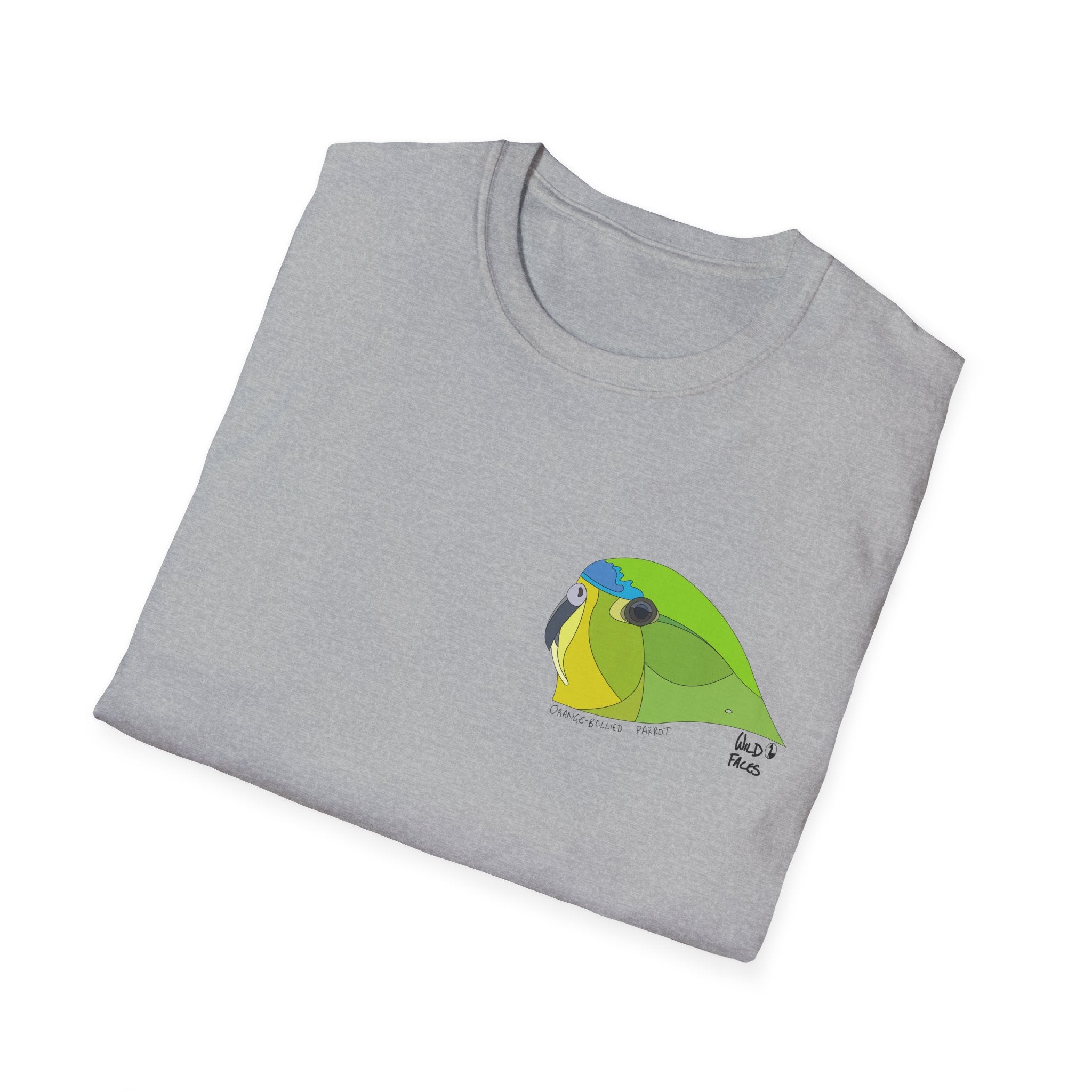 Orange-bellied Parrot - Small design- Unisex Softstyle T-Shirt Printify