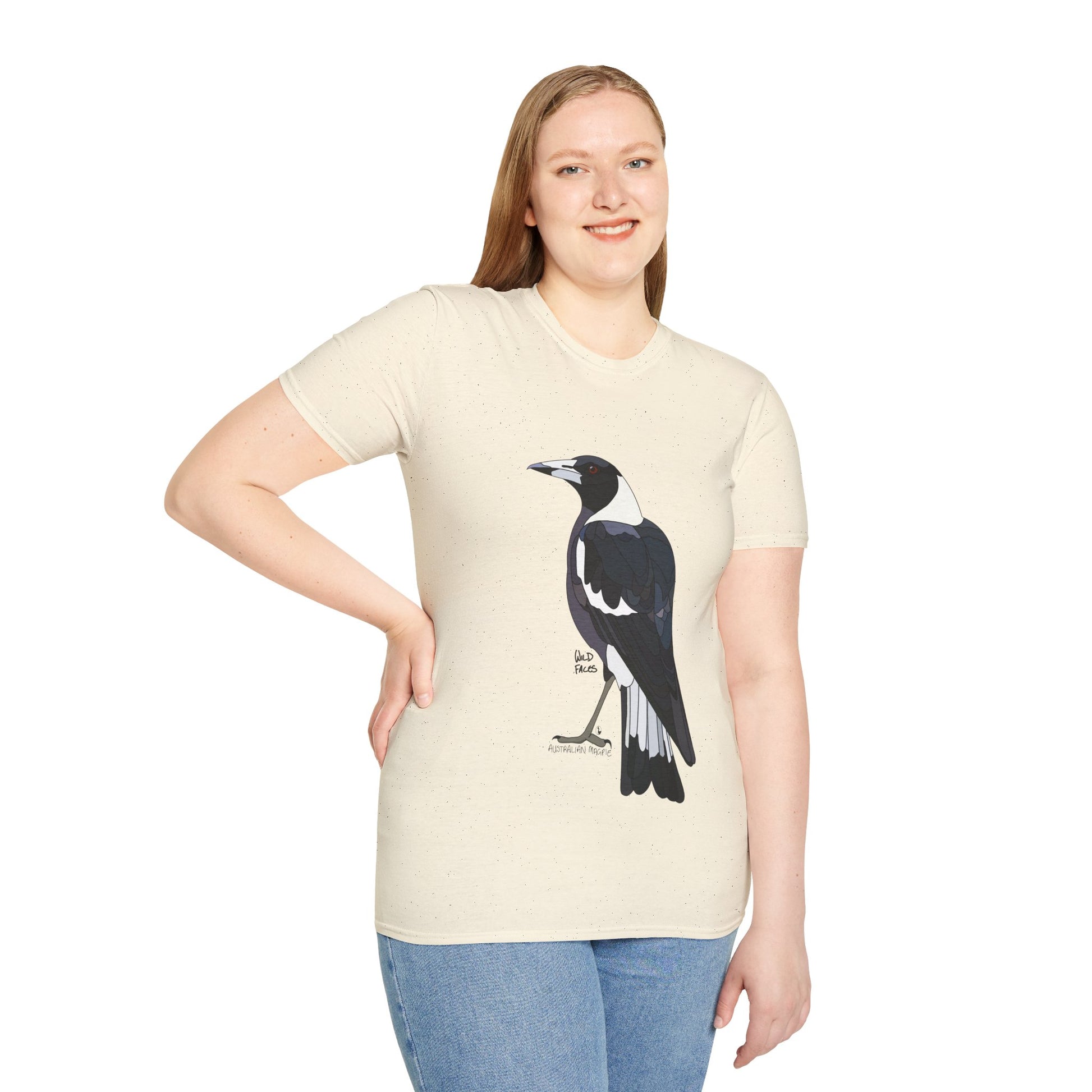 Australian Magpie - Unisex Softstyle T-Shirt Printify