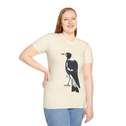 Australian Magpie - Unisex Softstyle T-Shirt Printify