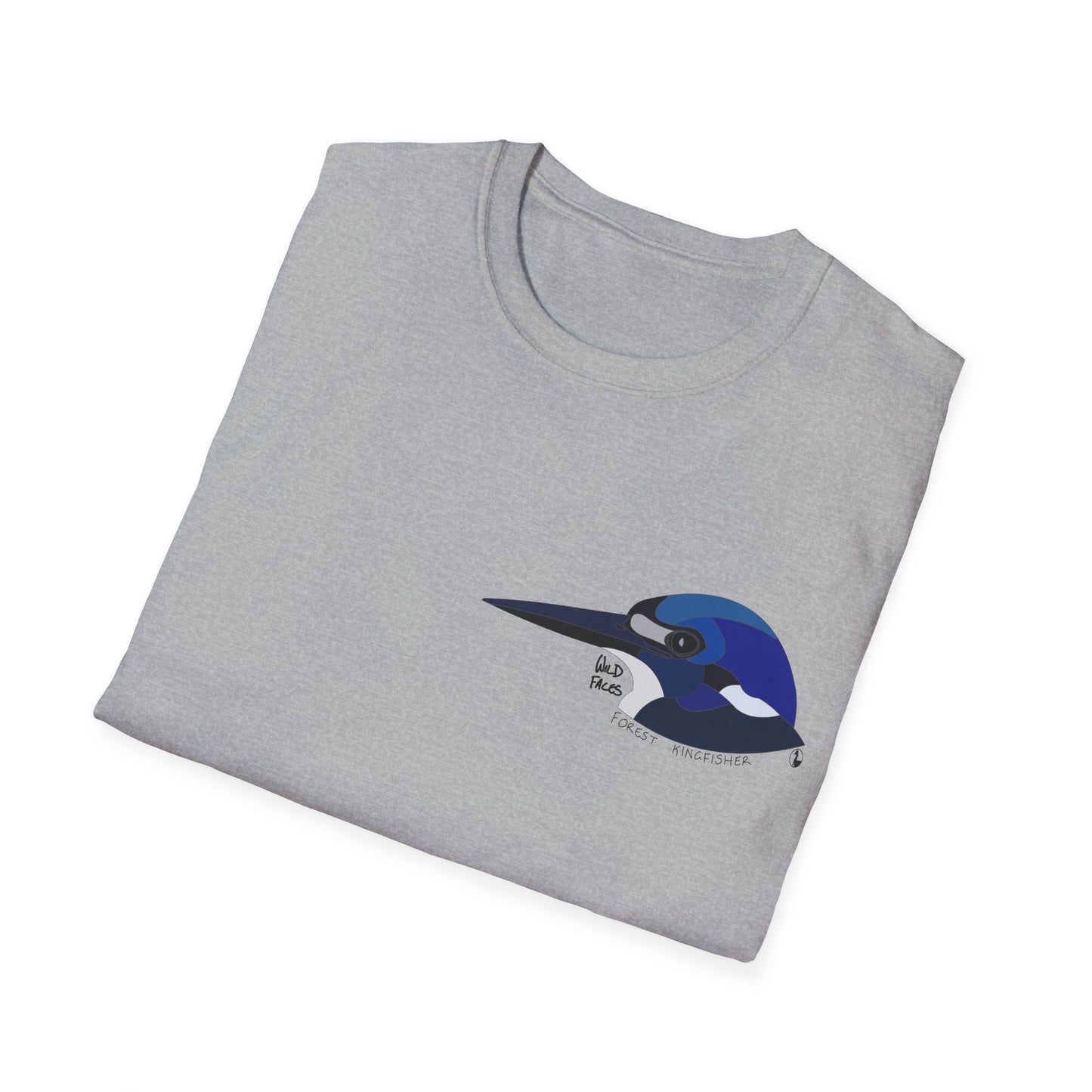 Forest Kingfisher - Small design - Unisex Softstyle T-Shirt Printify