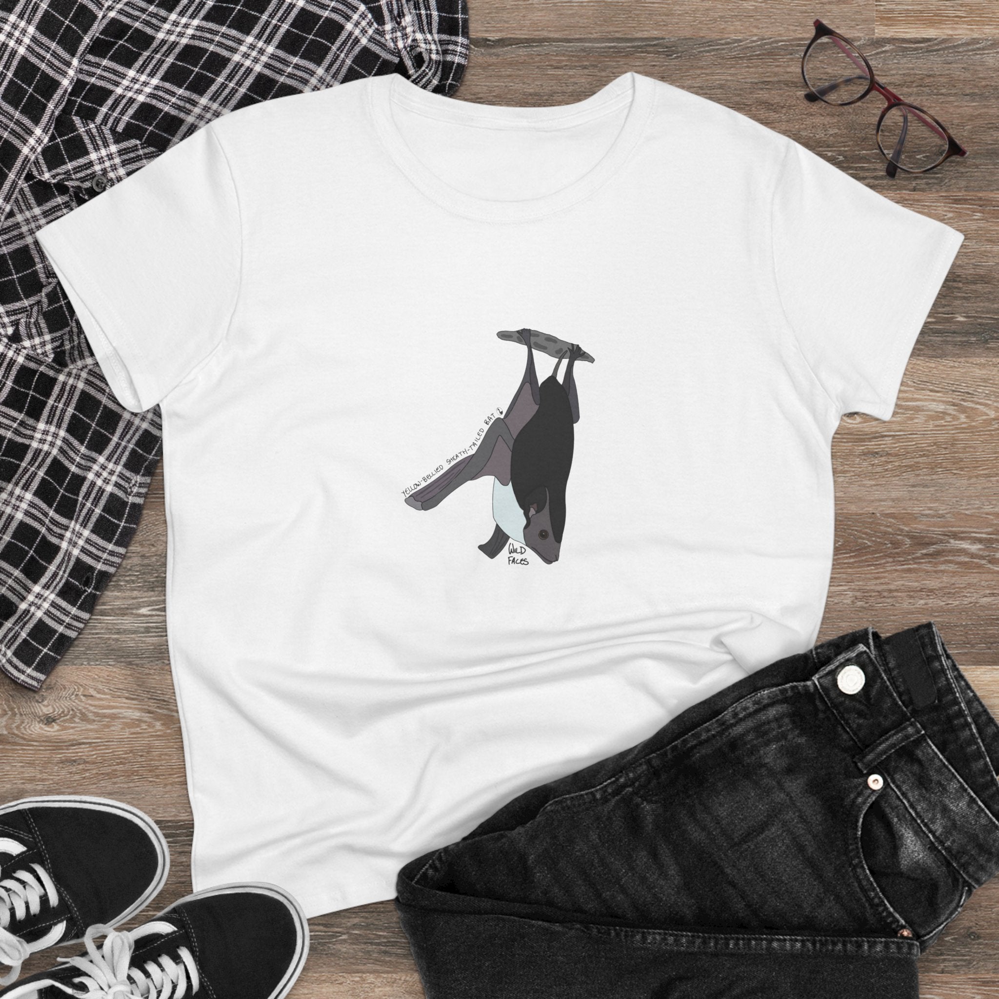 Yellow-bellied Sheath-tailed Bat - Women's Midweight Cotton Tee Printify