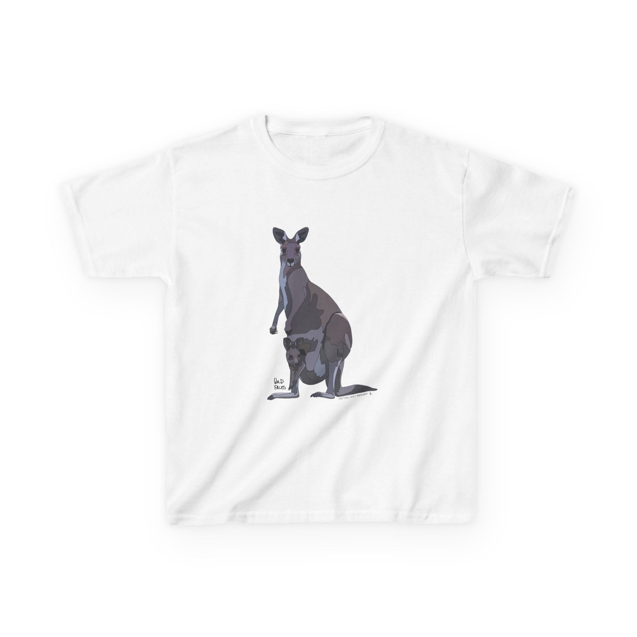 Eastern Grey Kangaroo (with joey) | Kids Heavy Cotton™ Tee
