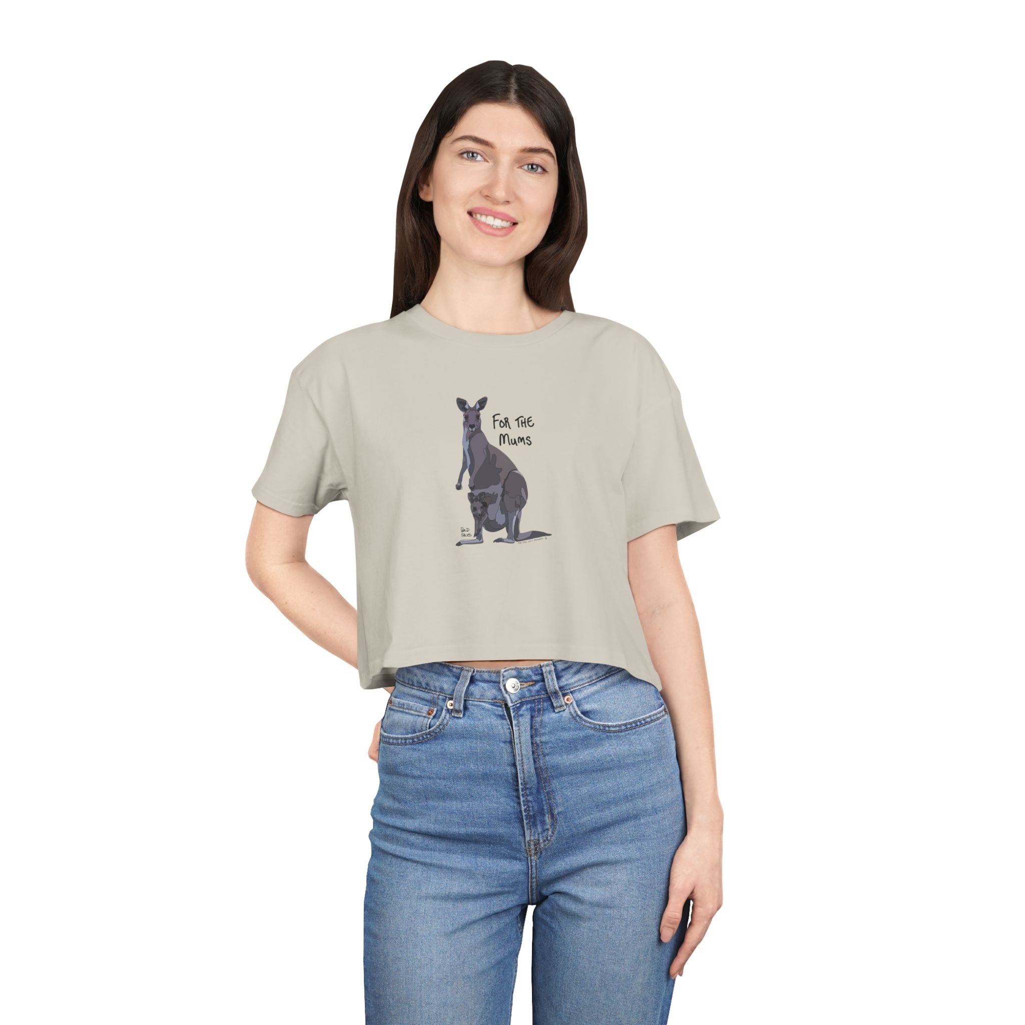 For the mums - Eastern Grey Kangaroo - Women's Crop Tee