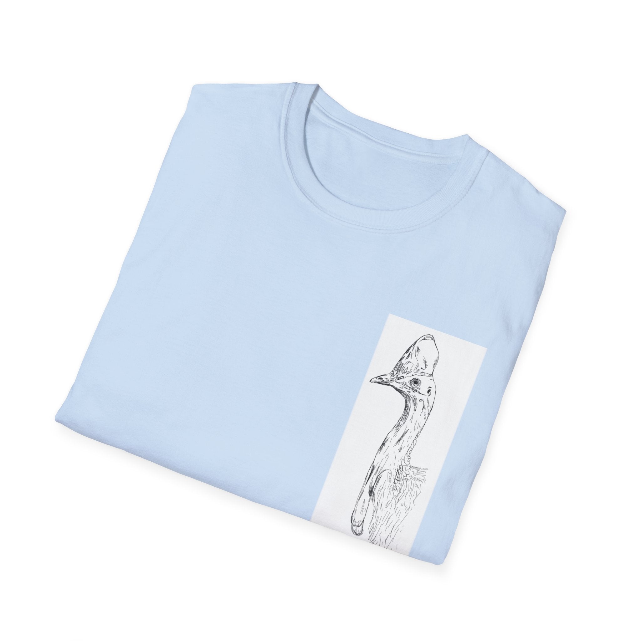 Southern Cassowary (sketch) - Unisex Softstyle T-Shirt Printify