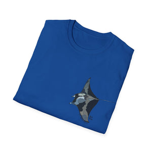 Reef Manta Ray- small design - Unisex Softstyle T-Shirt Printify