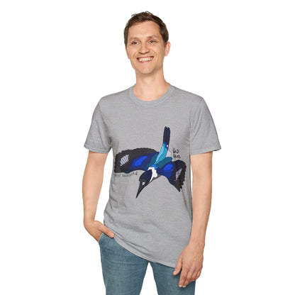 Forest Kingfisher (flying) - Unisex Softstyle T-Shirt