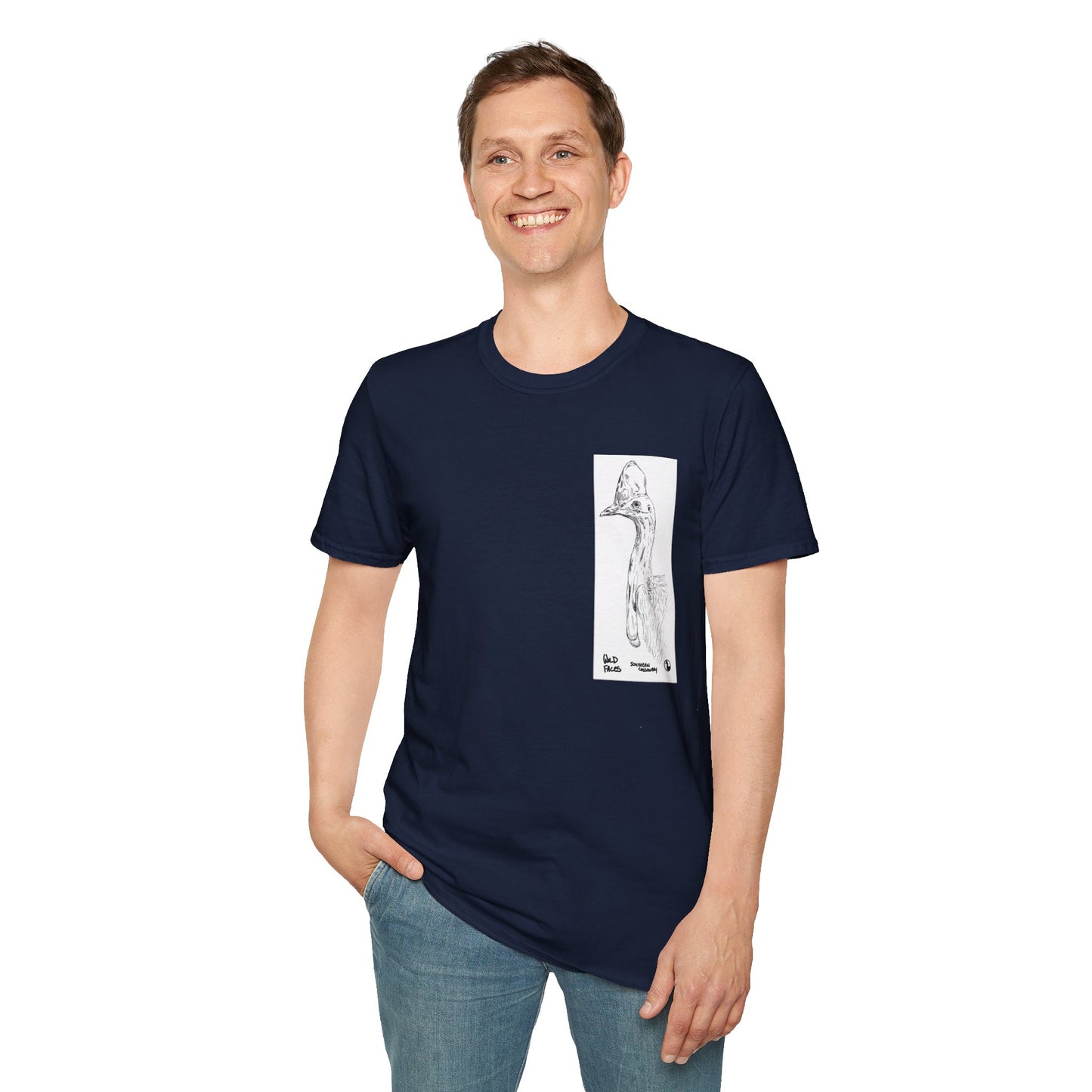 Southern Cassowary (sketch) - Unisex Softstyle T-Shirt