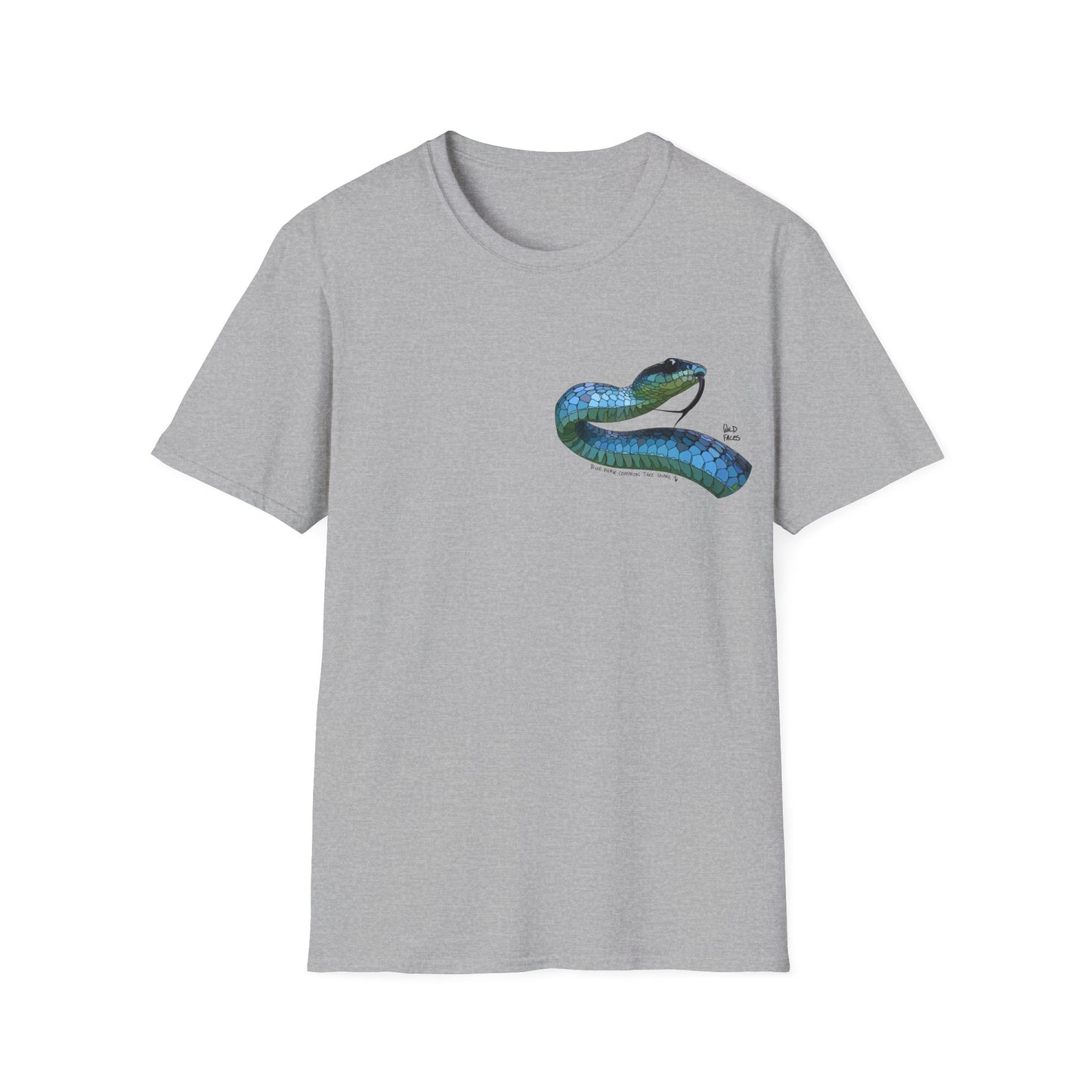 Blue Phase Common Tree-Snake - Small design - Unisex Softstyle T-Shirt