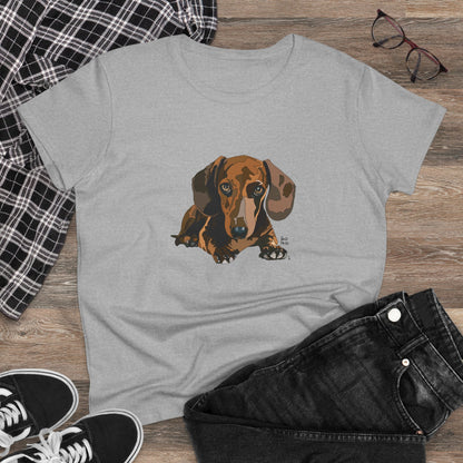 Dachshund (body) - Women's Midweight Cotton Tee