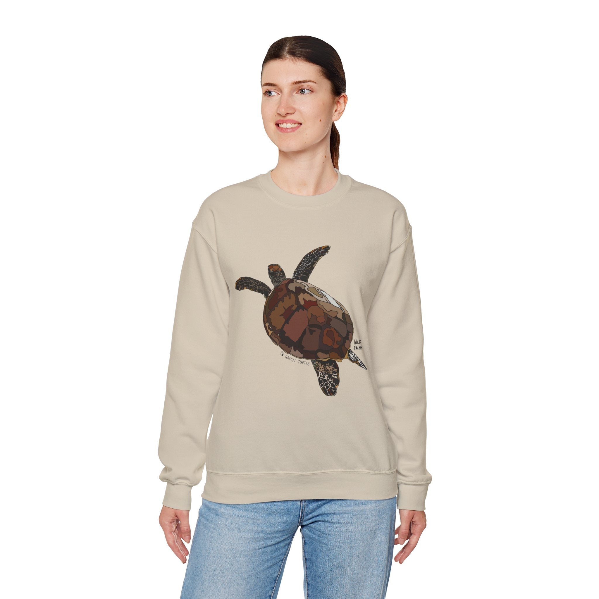 Green Turtle Sweatshirt | Unisex Heavy Blend™ Crewneck Printify