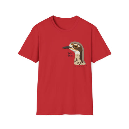 Bush Stone-curlew Head- Small design - Unisex Softstyle T-Shirt