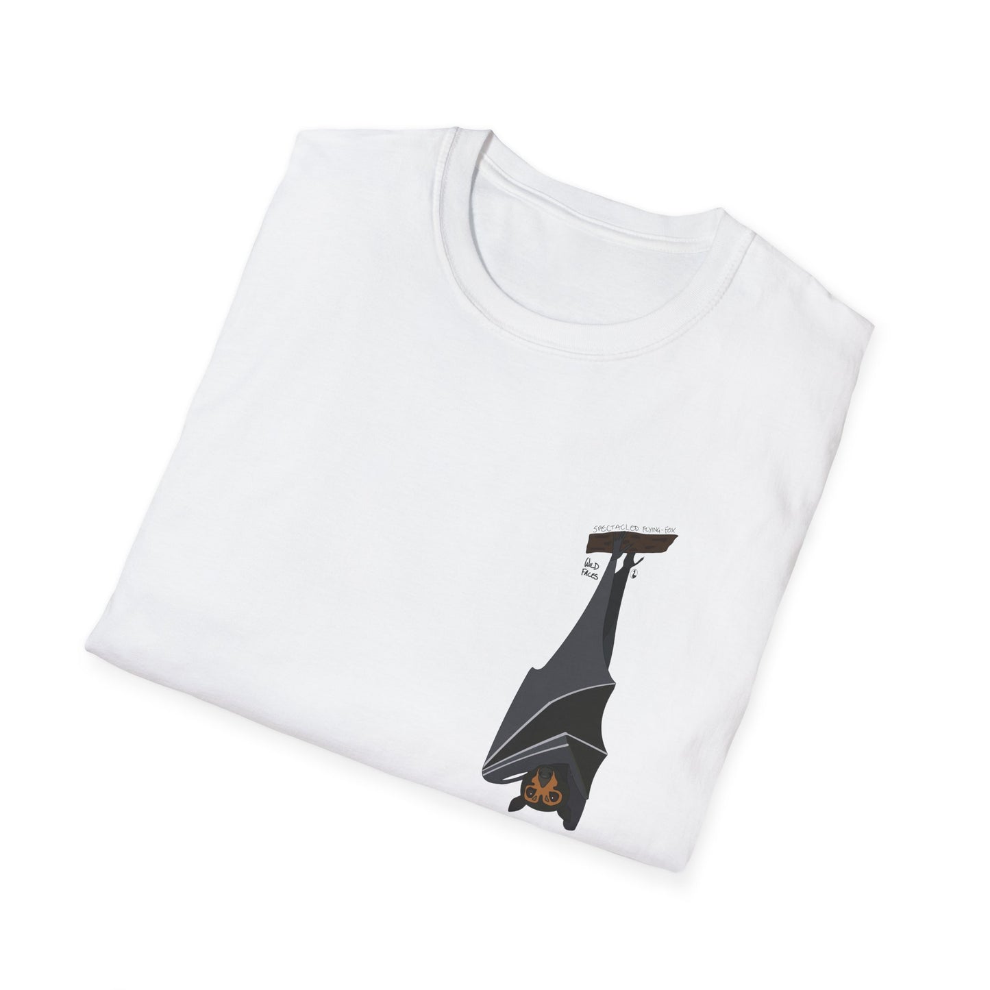 Spectacled Flying Fox - Small design - Unisex Softstyle T-Shirt