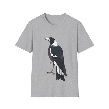 Australian Magpie - Unisex Softstyle T-Shirt Printify