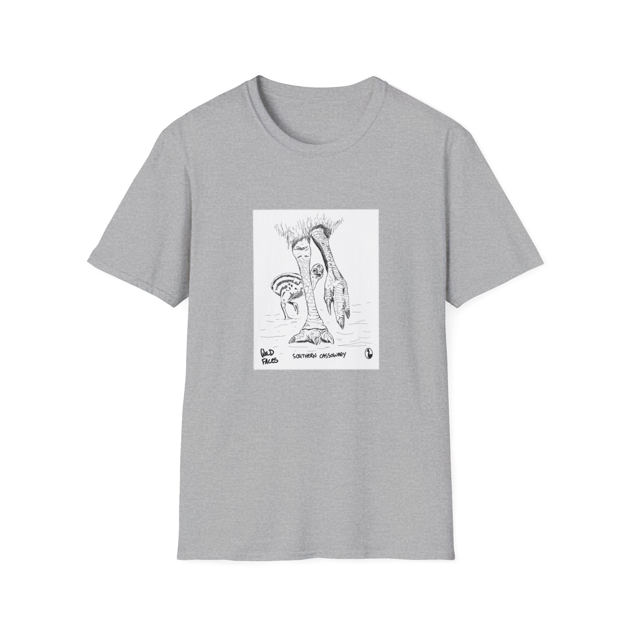 Southern Cassowary with chick - Unisex Softstyle T-Shirt Printify