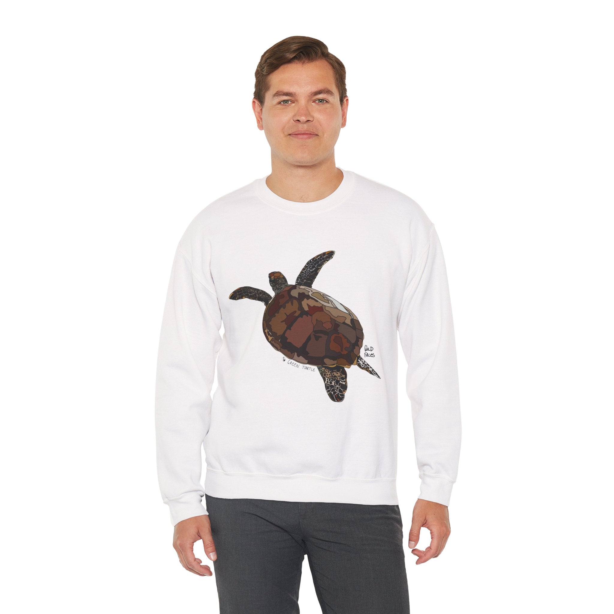 Green Turtle Sweatshirt | Unisex Heavy Blend™ Crewneck Printify